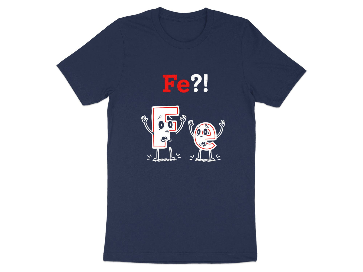Fe Iron Elements Cartoon Pun Graphic T-Shirt