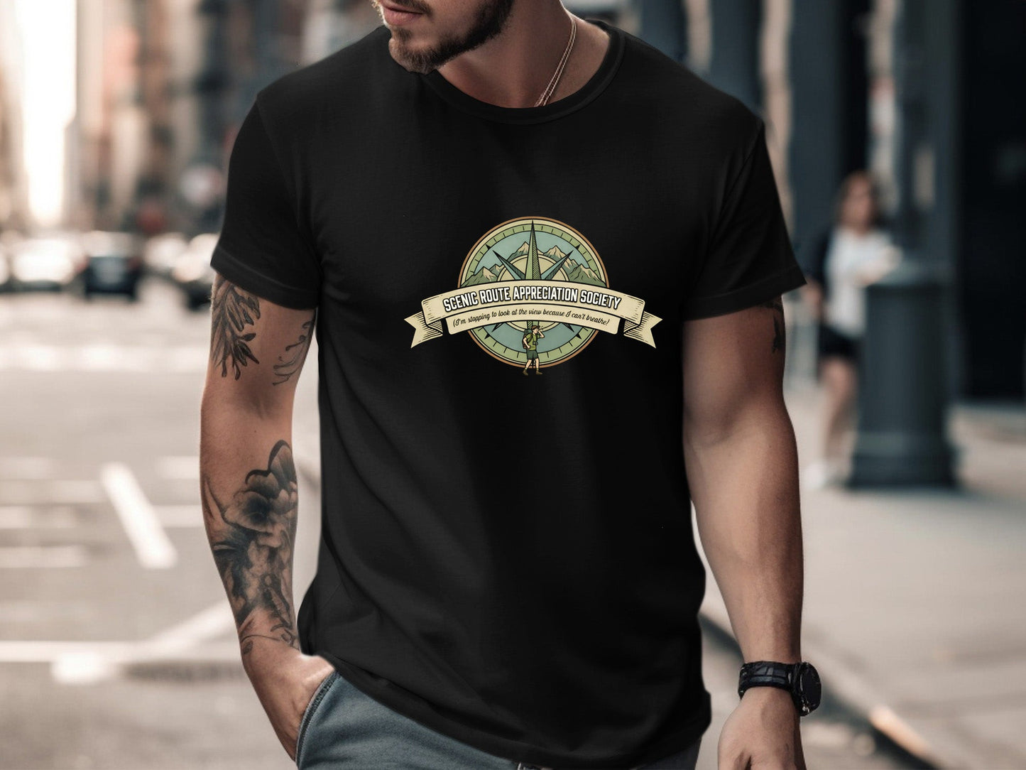 Scenic Route Appreciation Society Funny Hiking T-Shirt
