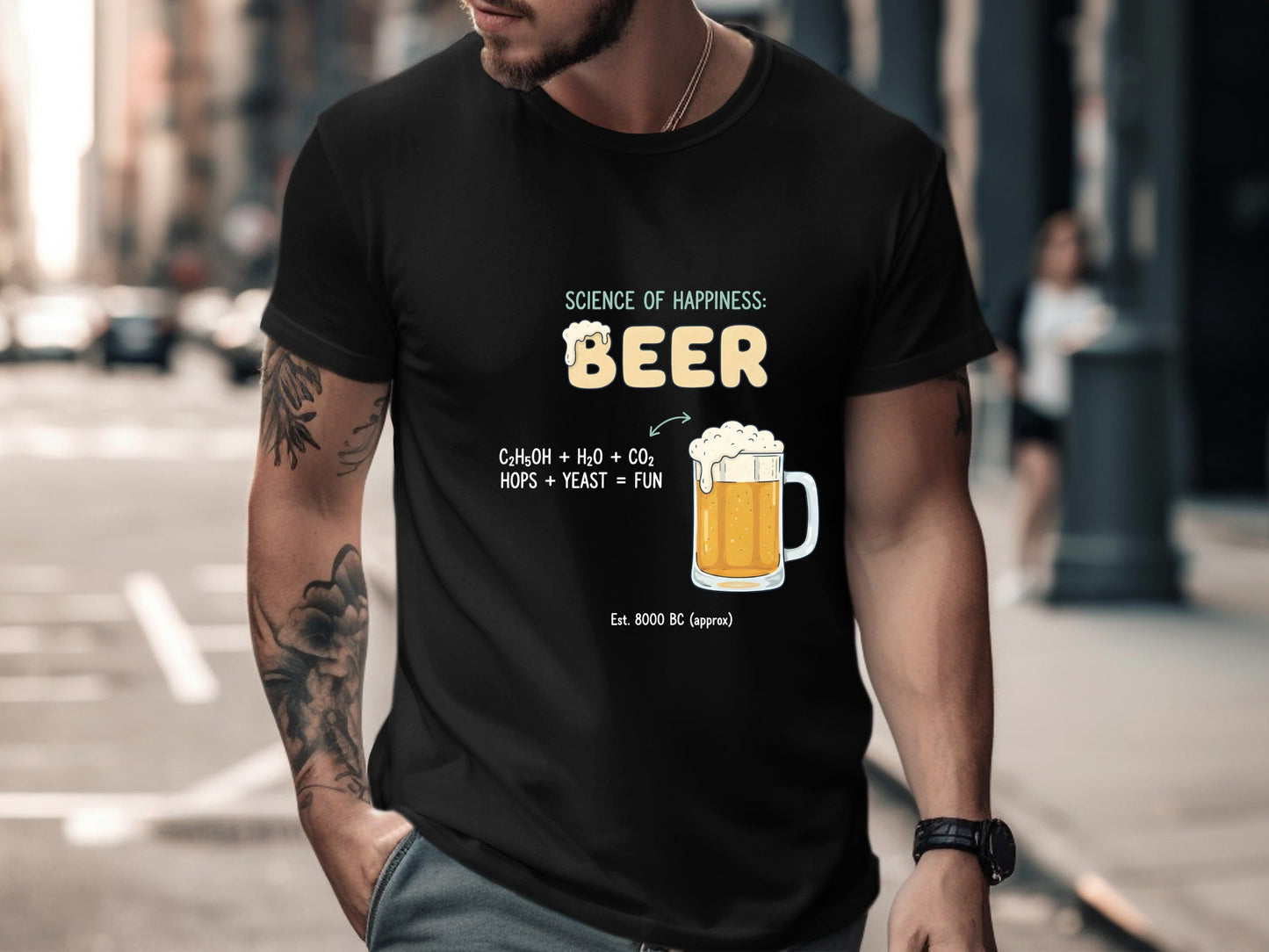 The Science of Happiness Beer T-Shirt - Anatomy of a Pint