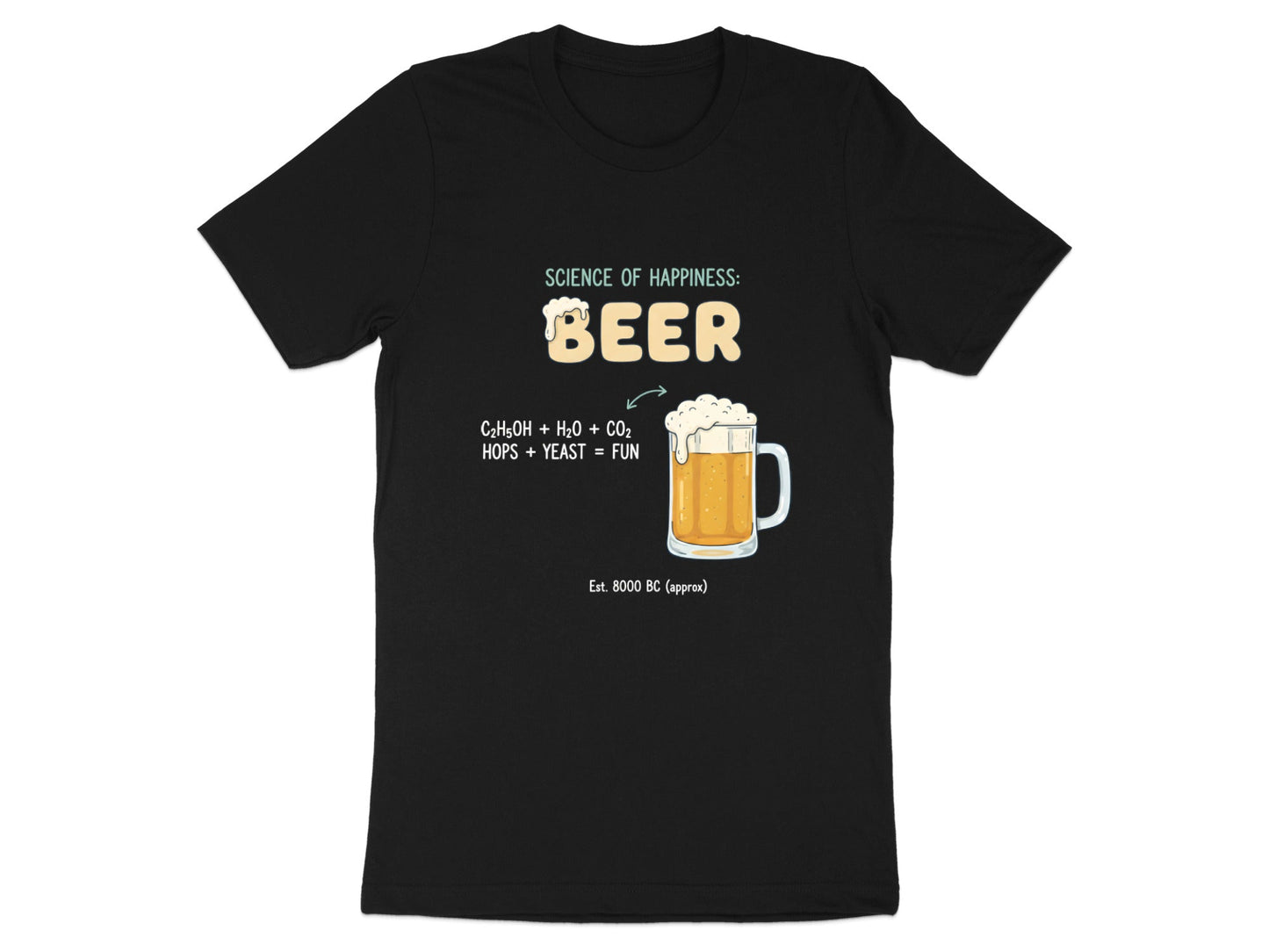 The Science of Happiness Beer T-Shirt - Anatomy of a Pint