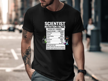 Scientist Nutrition Facts T-Shirt - Genius Brain Power Tee