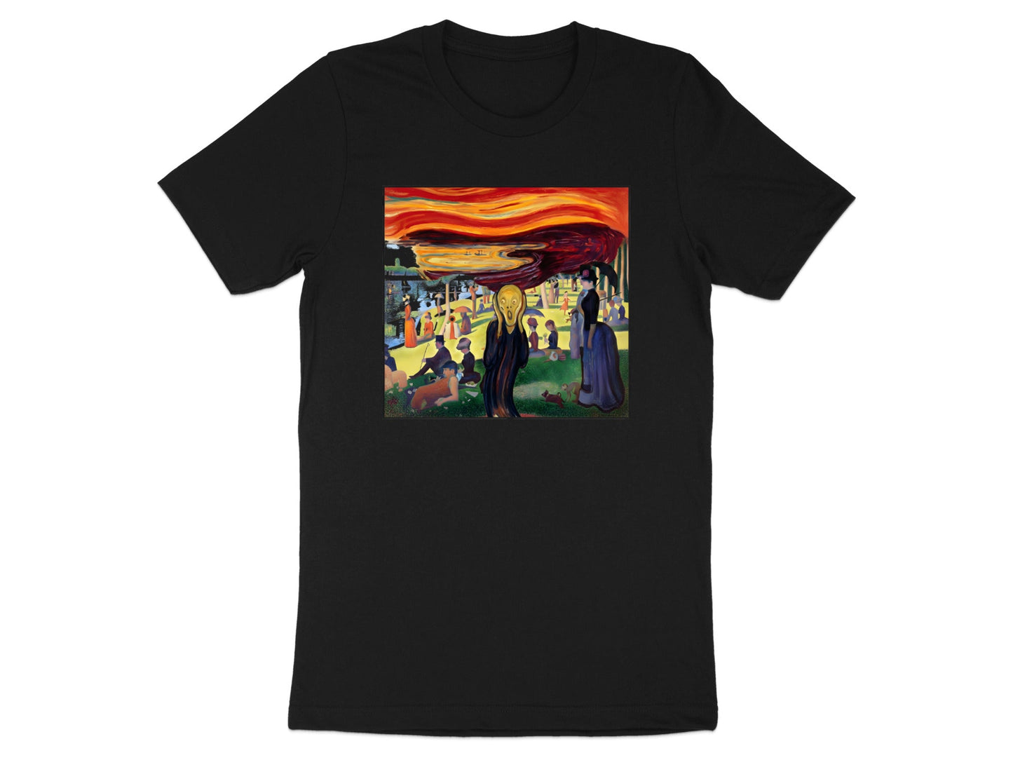 The Scream in a Pointillist Park Mashup Tee