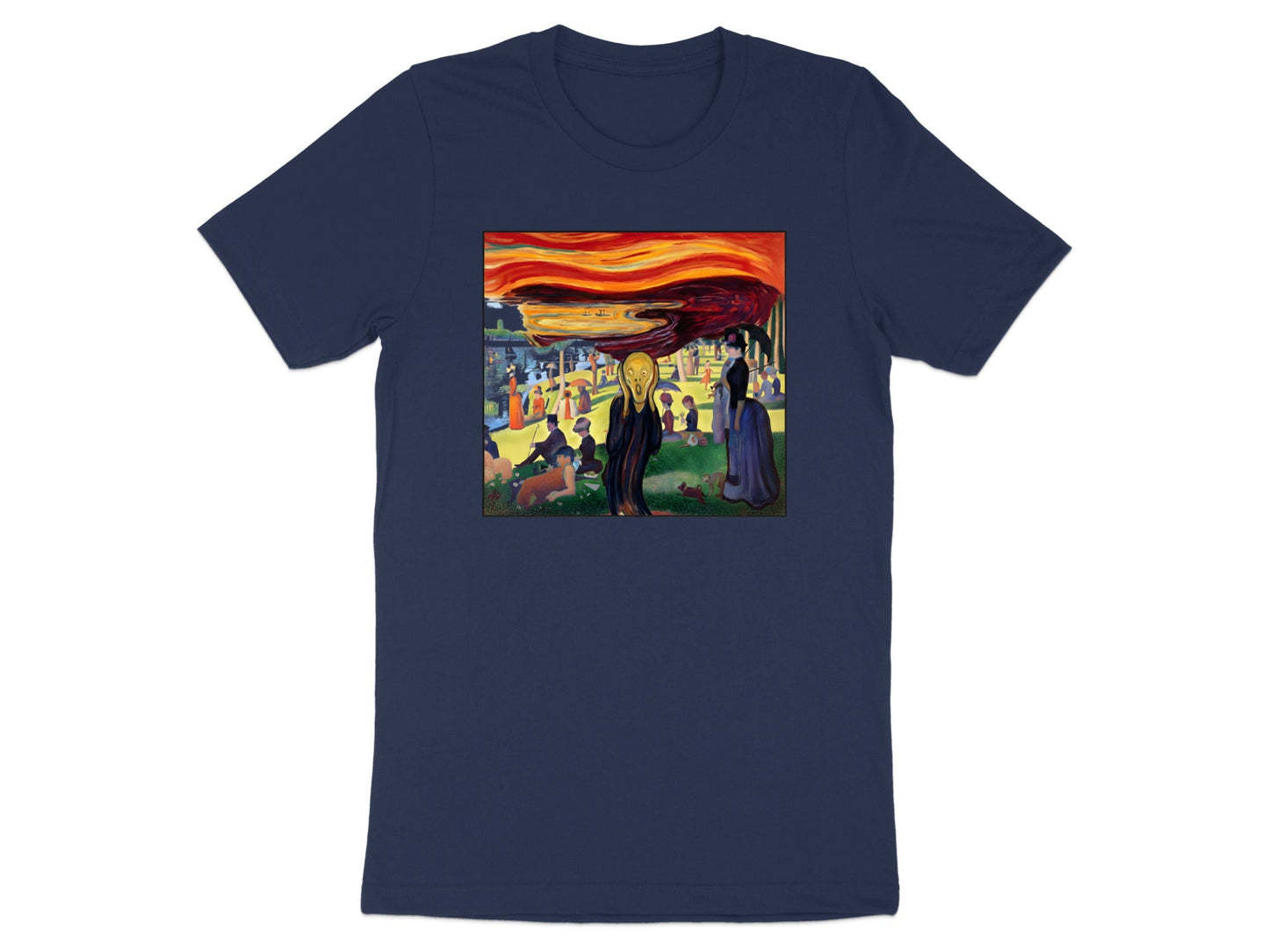 The Scream in a Pointillist Park Mashup Tee