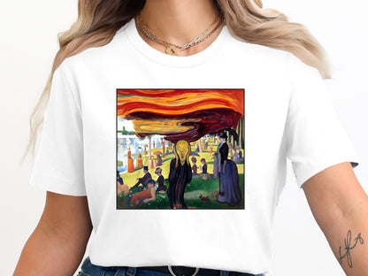 The Scream in a Pointillist Park Mashup Tee