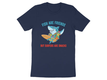 Funny Surf Shark 'Fish Are Friends But Surfers Are Snacks' Tee