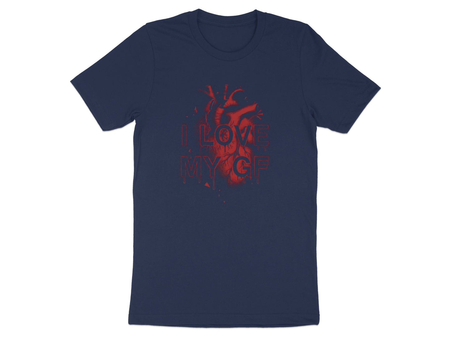 Shattered Anatomical Red Heart I Love My GF Tee - Grunge Aesthetic