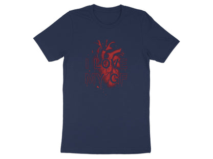Shattered Anatomical Red Heart I Love My GF Tee - Grunge Aesthetic