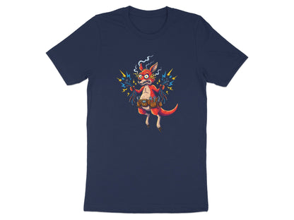 Shocked Kangaroo Sparky T-Shirt - Funny Australian Electrician Tee