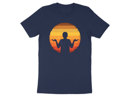 Retro Shrugging Man Sunset Silhouette T-Shirt