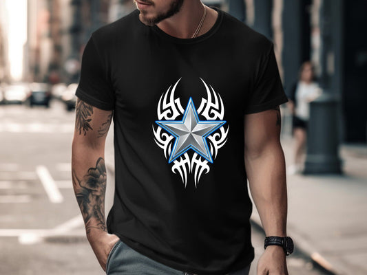 Tribal Star Metallic Graphic T-Shirt