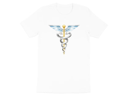 Silver Winged Caduceus T-Shirt - Professional Medical Icon Tee