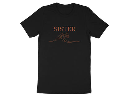 Sister Wave Fine Line Art Tee - Minimalist Abstract Portrait Shirt