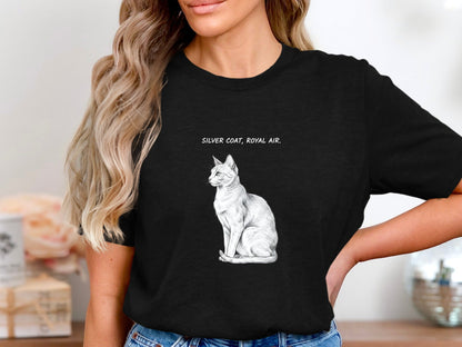 Silver Coat Royal Air Sitting Cat T-Shirt