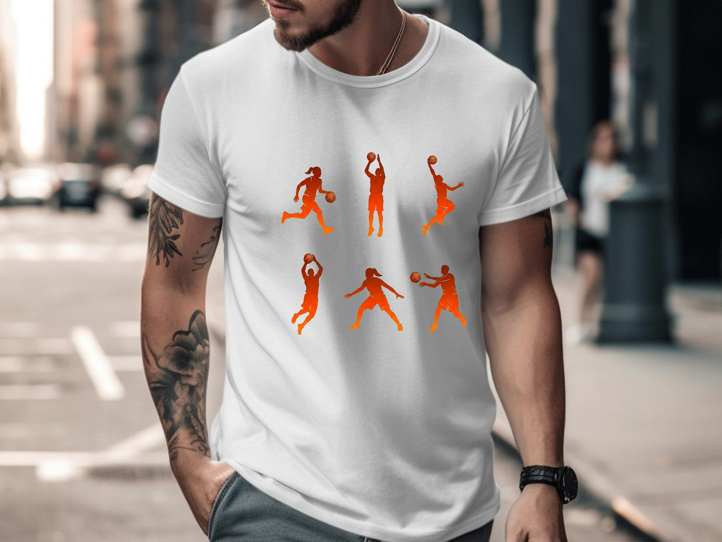 Basketball Skills Action Silhouette Multi-Print Tee