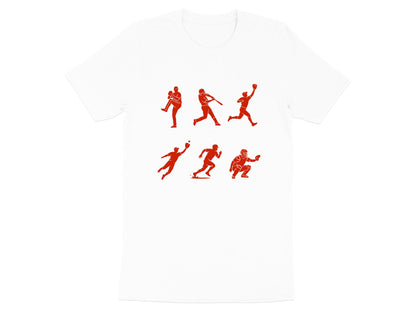 Baseball Player Action Silhouettes Graphic Tee