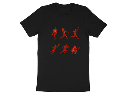 Baseball Player Action Silhouettes Graphic Tee