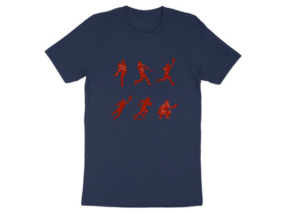 Baseball Player Action Silhouettes Graphic Tee