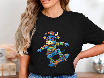 Skateboarding Blue Bull T-Shirt - Cool 90s Streetwear