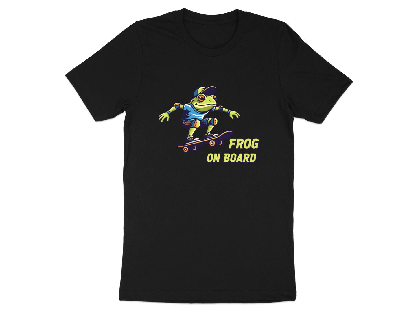 Frog On Board Skateboarding Cartoon T-Shirt