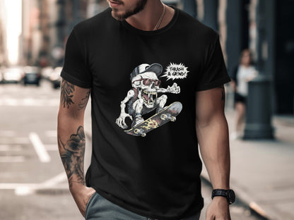 Thrash & Grind Skater Skull T-Shirt