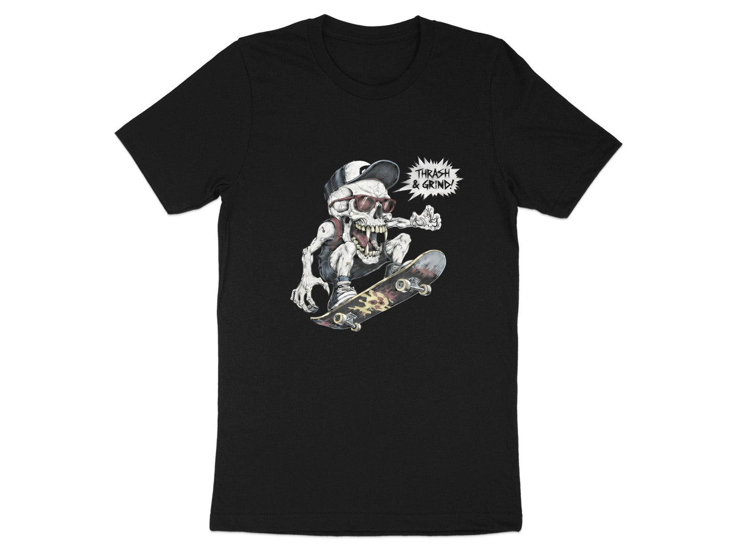 Thrash & Grind Skater Skull T-Shirt
