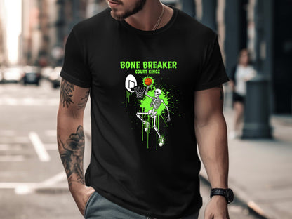 Bone Breaker Skeleton Basketball Dunk T-Shirt