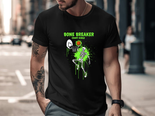 Bone Breaker Skeleton Basketball Dunk T-Shirt