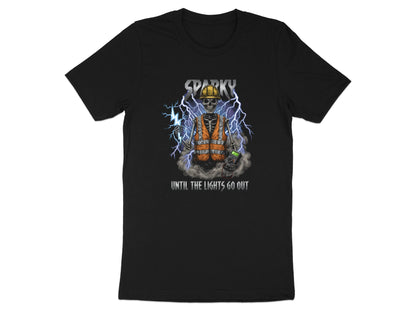 Sparky Skeleton Lightning T-Shirt - Edgy Electrician Graphic Tee