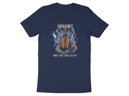 Sparky Skeleton Lightning T-Shirt - Edgy Electrician Graphic Tee
