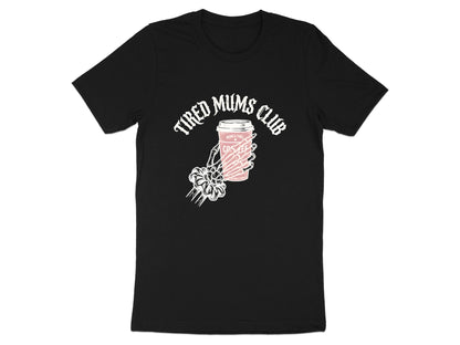 Tired Mums Club Skeleton Hand Coffee Tee - Edgy Grunge Shirt