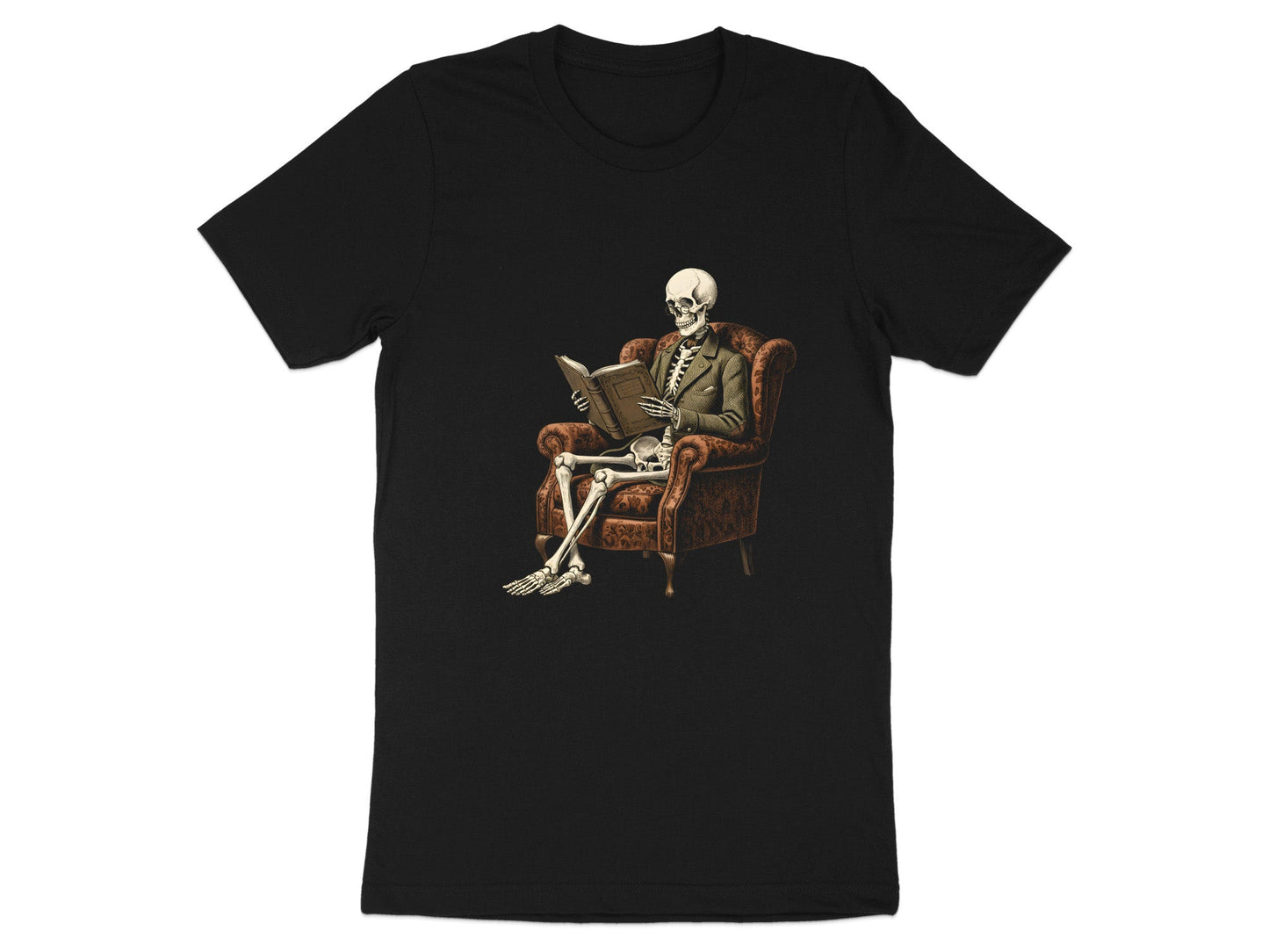 Waiting To Finish Skeleton Reading Tee