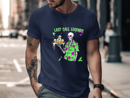 Last Call Legends Skeleton Bartender T-Shirt