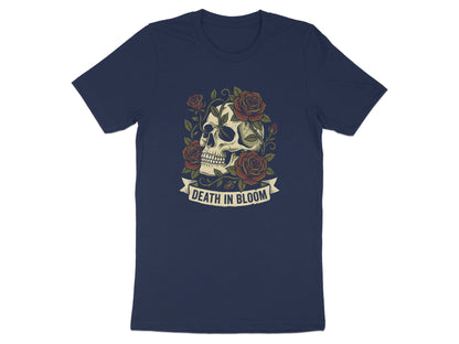 Death In Bloom Skull and Red Roses Graphic T-Shirt
