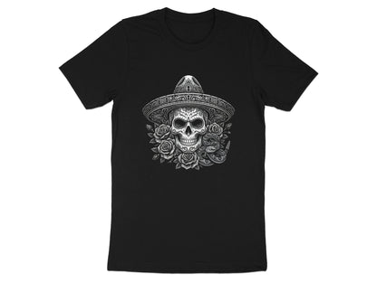 Sugar Skull & Sombrero T-Shirt - Day of the Dead Art
