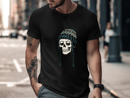 Skull in Beanie Winter Vibes T-Shirt