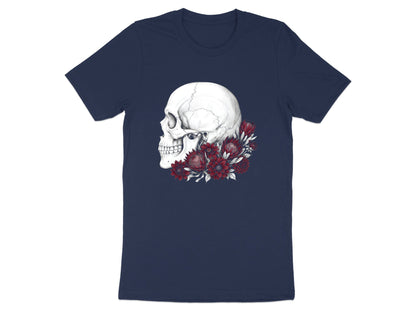 Floral Skull Profile Graphic T-Shirt