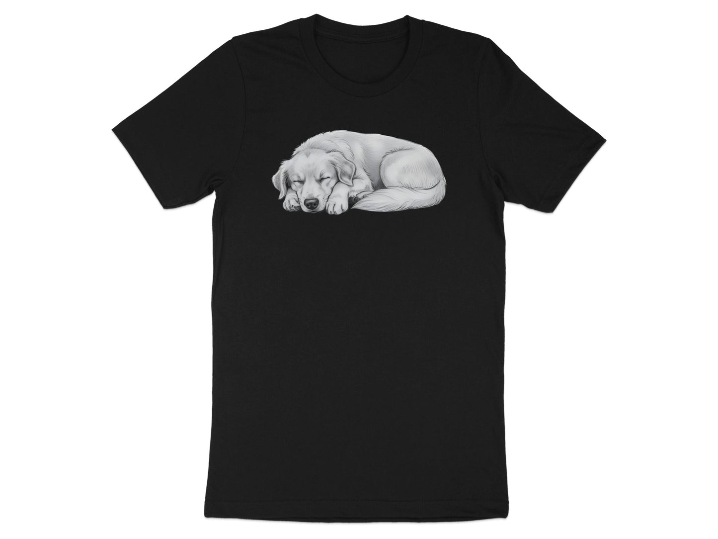 Serene Sleeping Dog Fine Art Pencil Sketch Tee