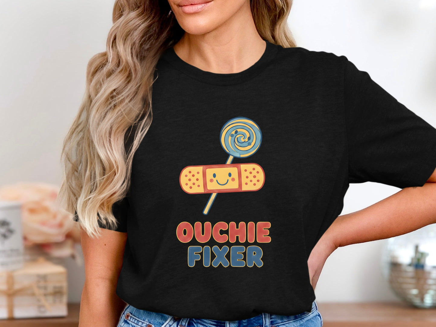 Ouchie Fixer T-Shirt - Cute Pediatric Nurse Bandage Tee