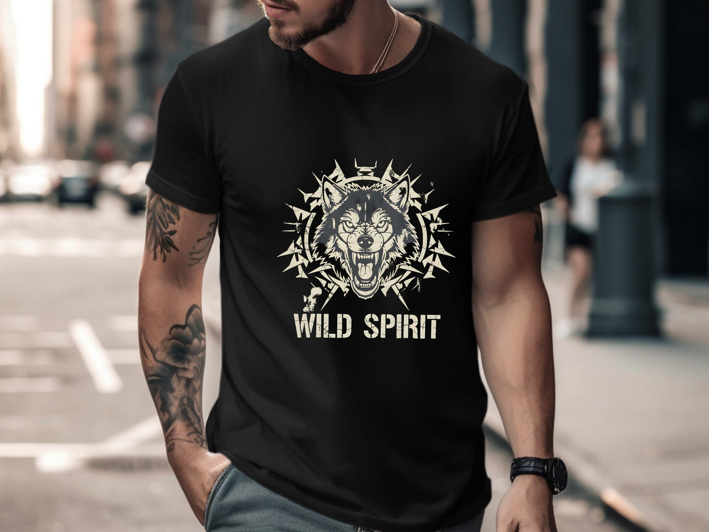 WILD SPIRIT Snarling Wolf Graphic Tee