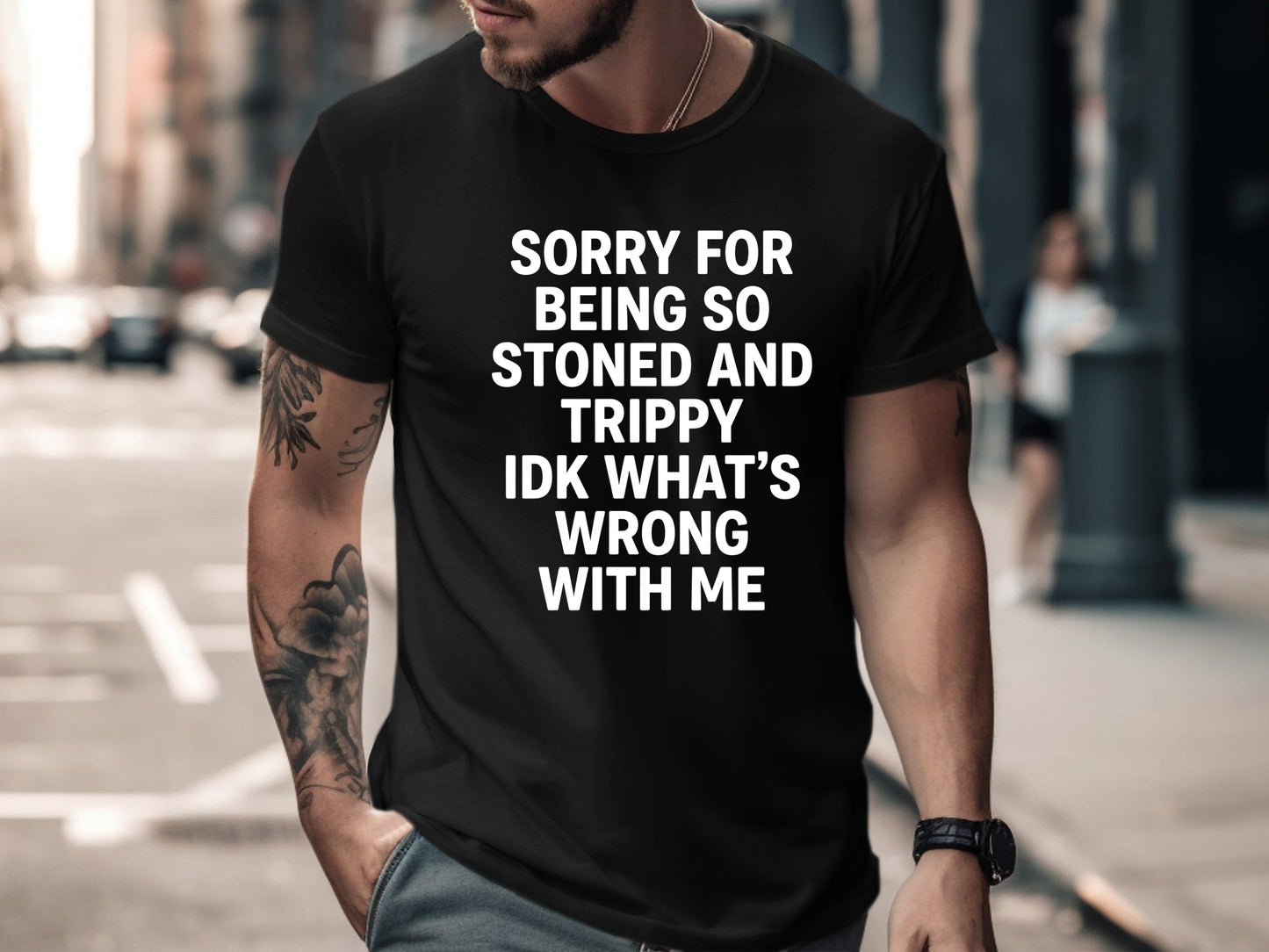 Sorry For Being So Stoned and Trippy Graphic Tee