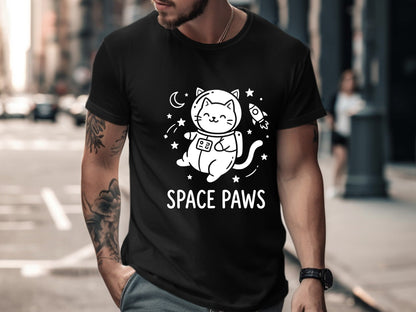 Space Paws Cute Astronaut Cat T-Shirt