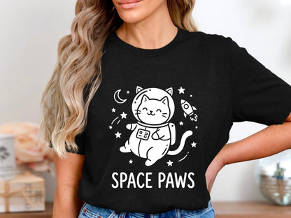Space Paws Cute Astronaut Cat T-Shirt