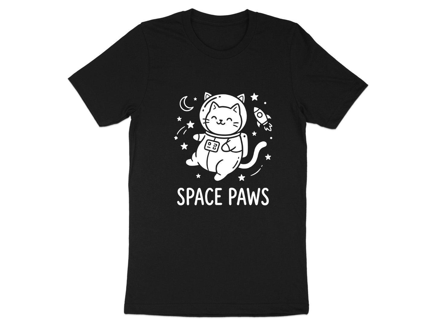 Space Paws Cute Astronaut Cat T-Shirt