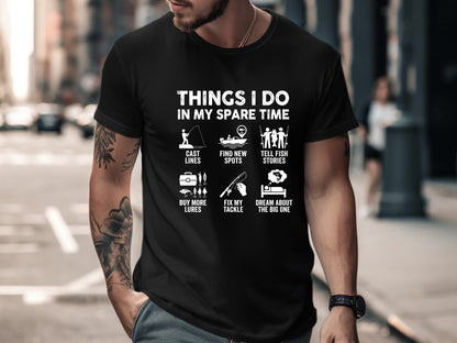 Things I Do In My Spare Time Fishing Infographic Tee