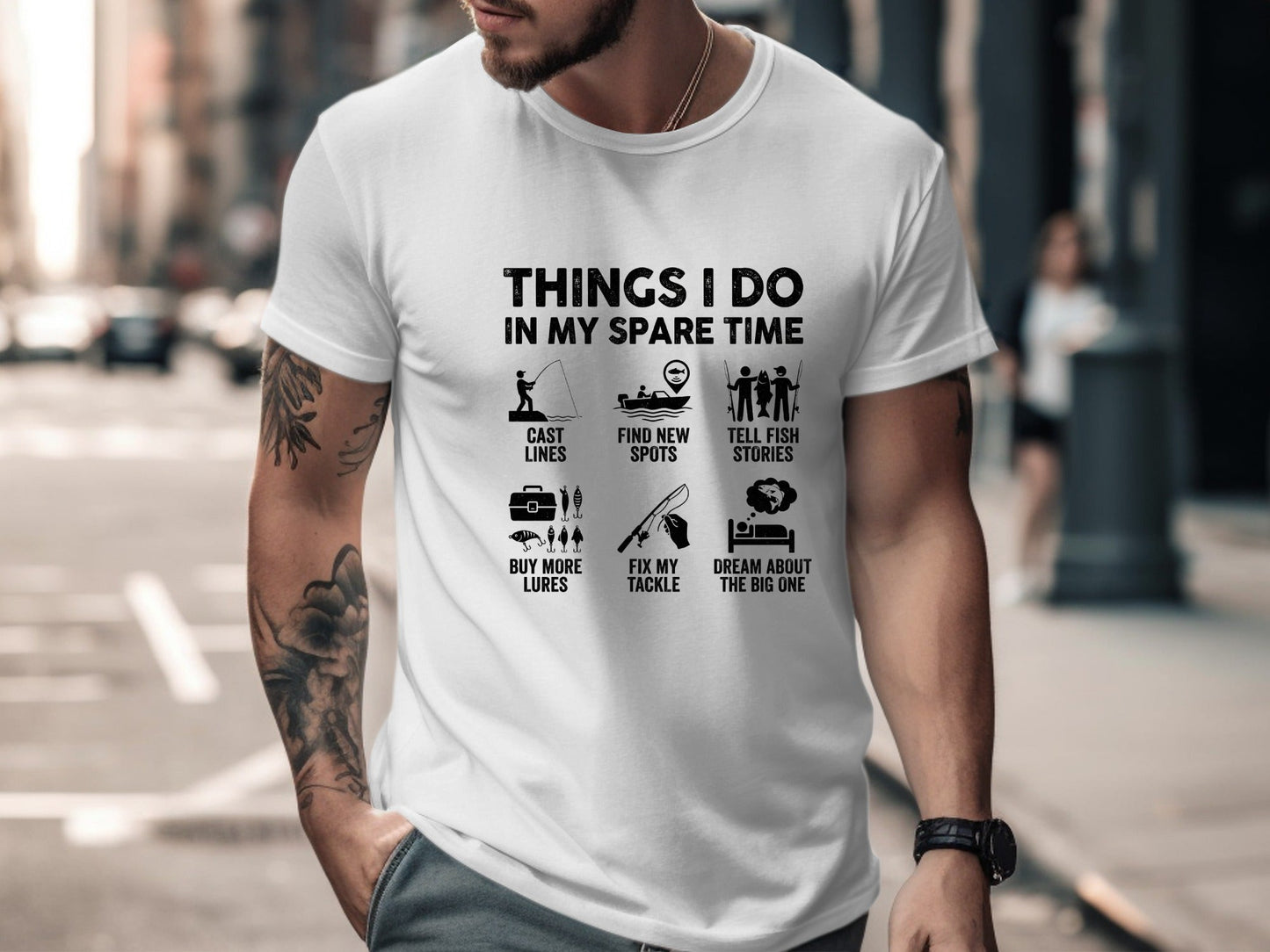 Things I Do In My Spare Time Fishing Infographic Tee