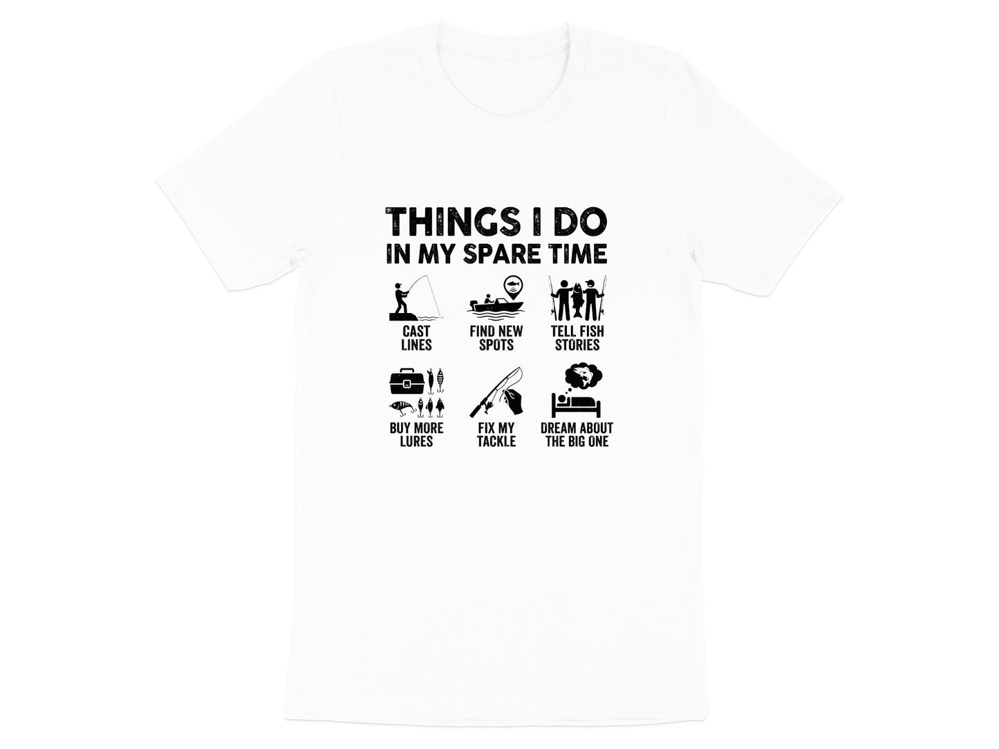 Things I Do In My Spare Time Fishing Infographic Tee