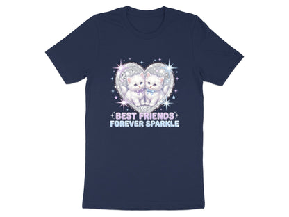 Sparkly Best Friends Cute Y2K Kitten Graphic Tee