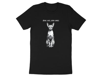 Nine Lives Zero Cares Sphynx Cat T-Shirt