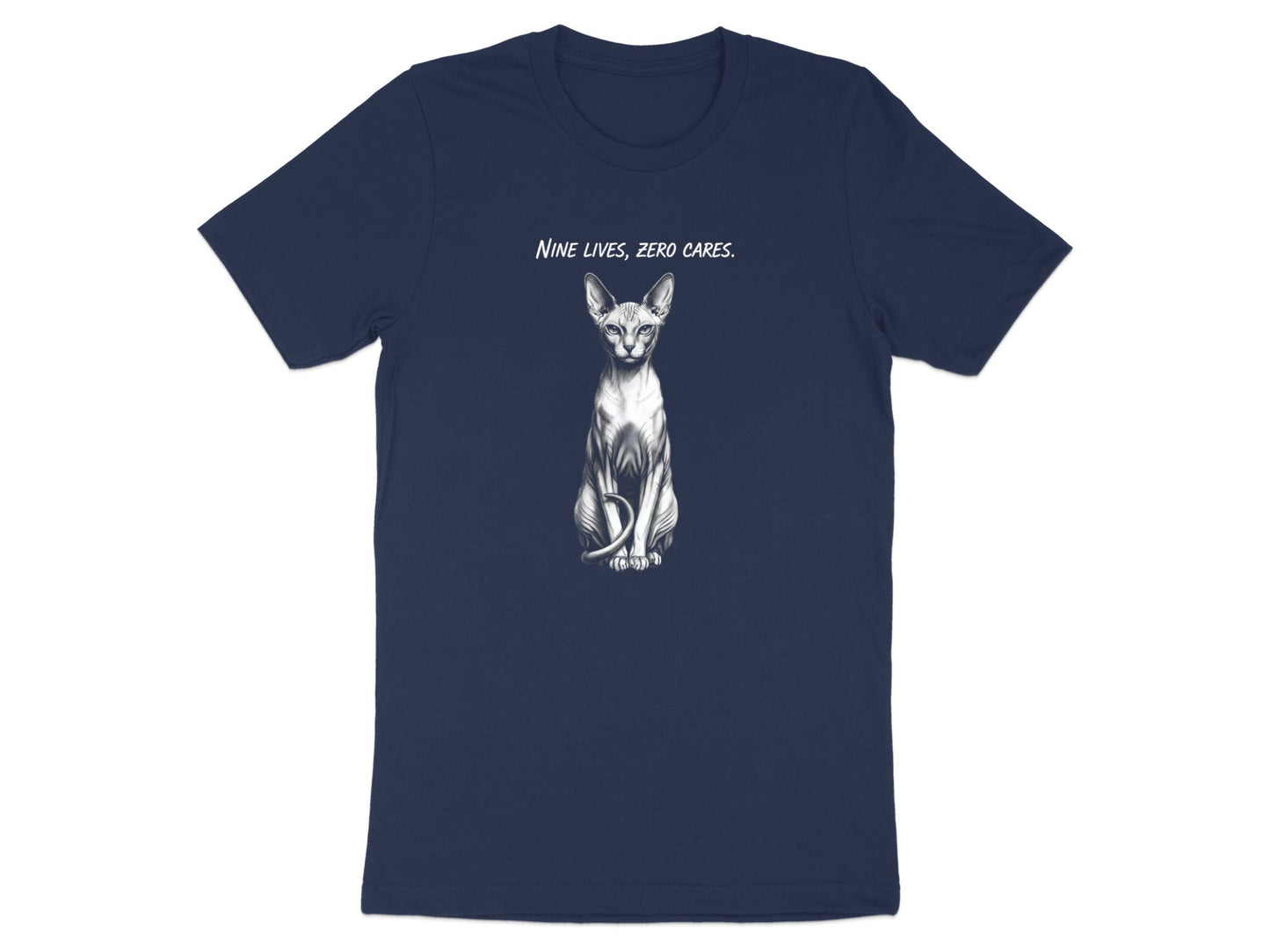 Nine Lives Zero Cares Sphynx Cat T-Shirt