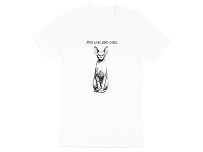 Nine Lives Zero Cares Sphynx Cat T-Shirt